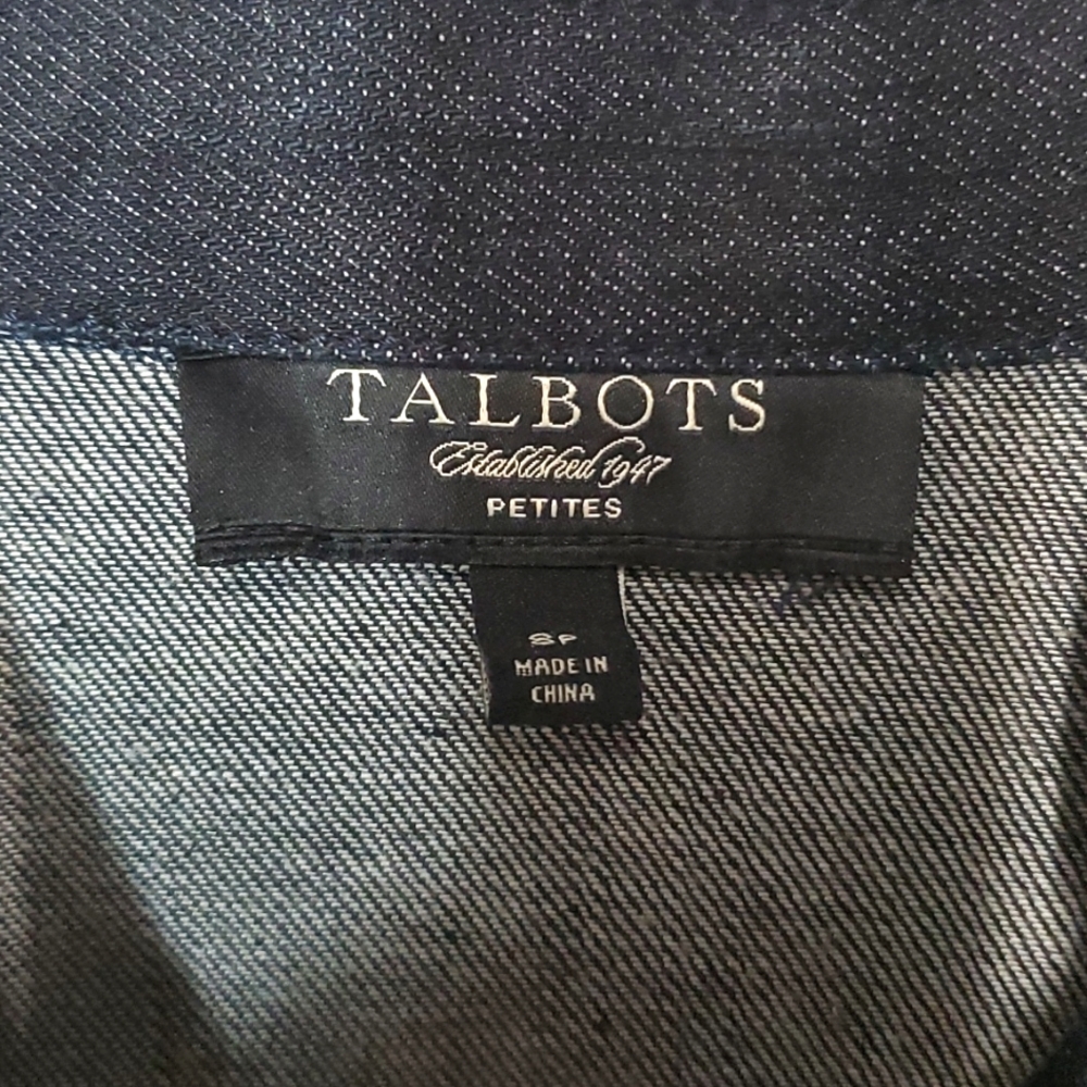 Talbots Denim Jacket Petite Size 8 - image 3